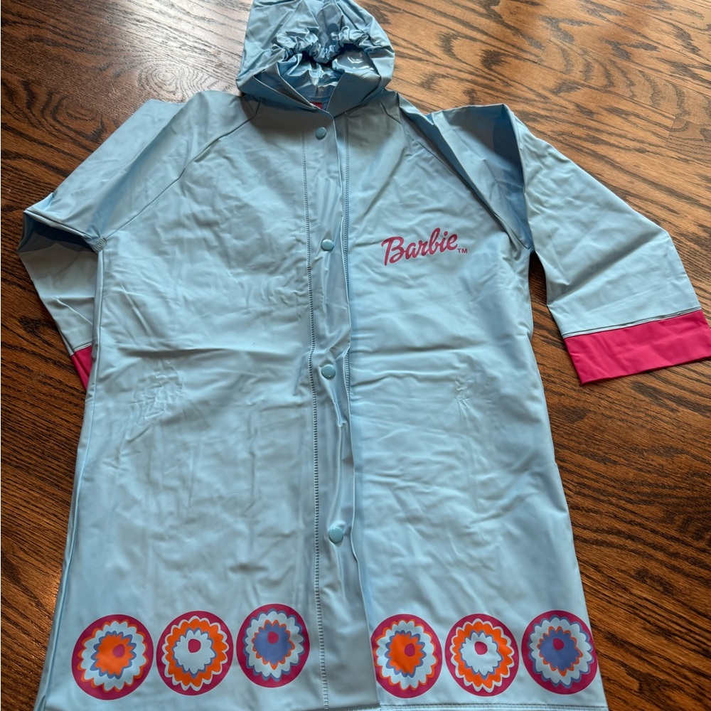 Barbie Light Blue Rain Coat with Floral Accents